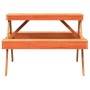 Mesa de pícnic madera maciza de pino marrón cera 105x134x75 cm de , Mesas de jardín - Ref: Foro24-844649, Precio: 131,37 €, D...