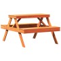 Mesa de pícnic madera maciza de pino marrón cera 105x134x75 cm de , Mesas de jardín - Ref: Foro24-844649, Precio: 131,37 €, D...