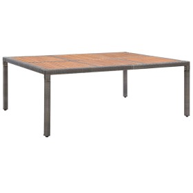 Mesa de jardín ratán PE y madera de acacia gris 200x150x74 cm de vidaXL, Mesas de jardín - Ref: Foro24-46135, Precio: 265,66 ...