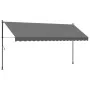 Toldo retráctil de tela y acero gris antracita 400x150 cm de , Toldos - Ref: Foro24-368742, Precio: 96,79 €, Descuento: %