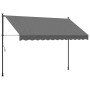 Toldo retráctil de tela y acero gris antracita 300x150 cm de , Toldos - Ref: Foro24-368740, Precio: 82,35 €, Descuento: %