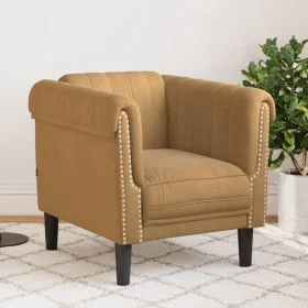 Sillón de terciopelo marrón de , Sofás - Ref: Foro24-372574, Precio: 187,42 €, Descuento: %