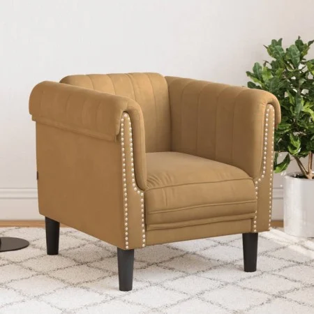 Brauner Samtsessel von , Sofas - Ref: Foro24-372574, Preis: 187,42 €, Rabatt: %