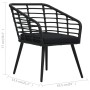 Set de mesa y sillas de jardín 3 piezas ratán sintético negro de vidaXL, Conjuntos de jardín - Ref: Foro24-48579, Precio: 226...