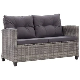 Sofá de jardín 2 plazas y cojines ratán sintético gris 124 cm de vidaXL, Sofás de exterior - Ref: Foro24-46154, Precio: 263,4...