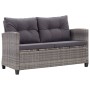 Sofá de jardín 2 plazas y cojines ratán sintético gris 124 cm de vidaXL, Sofás de exterior - Ref: Foro24-46154, Precio: 243,2...