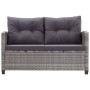 Sofá de jardín 2 plazas y cojines ratán sintético gris 124 cm de vidaXL, Sofás de exterior - Ref: Foro24-46154, Precio: 243,2...