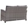 Sofá de jardín 2 plazas y cojines ratán sintético gris 124 cm de vidaXL, Sofás de exterior - Ref: Foro24-46154, Precio: 263,4...