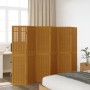 Biombo separador de 6 paneles madera maciza paulownia marrón de , Divisores de ambientes - Ref: Foro24-358825, Precio: 128,76...