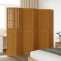 Biombo separador de 6 paneles madera maciza paulownia marrón de , Divisores de ambientes - Ref: Foro24-358827, Precio: 189,38...