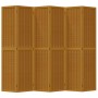 Biombo separador de 6 paneles madera maciza paulownia marrón de , Divisores de ambientes - Ref: Foro24-358827, Precio: 189,38...