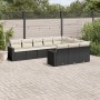Set de sofás de jardín 10 pzas cojines ratán sintético negro en Conjuntos de jardín | Comprar online en Foru.es
