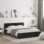 Estructura de cama con cabecero y luces LED negro 150x200 cm de , Camas y somieres - Ref: Foro24-3207603, Precio: 205,18 €, D...