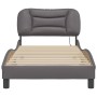 Estructura de cama con luces LED cuero sintético gris 90x190 cm de , Camas y somieres - Ref: Foro24-3213902, Precio: 155,05 €...