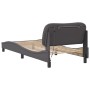 Estructura de cama con luces LED cuero sintético gris 90x190 cm de , Camas y somieres - Ref: Foro24-3213902, Precio: 155,05 €...