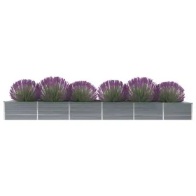 Arriate de jardín de acero galvanizado gris 480x80x45 cm de vidaXL, Maceteros y jardineras - Ref: Foro24-47064, Precio: 85,37...