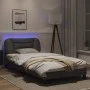 Estructura cama con luces LED cuero sintético gris 100x200 cm de , Camas y somieres - Ref: Foro24-3213916, Precio: 162,71 €, ...