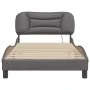 Bed frame with LED lights gray synthetic leather 100x200 cm by , Beds and slatted bases - Ref: Foro24-3213916, Price: 162,71 ...