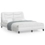 Estructura cama con luces LED cuero sintético blanco 140x190 cm de , Camas y somieres - Ref: Foro24-3213928, Precio: 242,23 €...