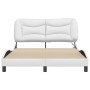 Estructura cama con luces LED cuero sintético blanco 140x190 cm de , Camas y somieres - Ref: Foro24-3213928, Precio: 242,23 €...