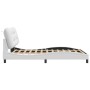 Estructura cama con luces LED cuero sintético blanco 140x190 cm de , Camas y somieres - Ref: Foro24-3213928, Precio: 242,23 €...