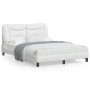 Estructura cama con luces LED cuero sintético blanco 140x200 cm de , Camas y somieres - Ref: Foro24-3213935, Precio: 242,05 €...