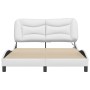 Estructura cama con luces LED cuero sintético blanco 140x200 cm de , Camas y somieres - Ref: Foro24-3213935, Precio: 242,05 €...