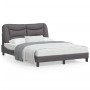 Estructura cama con luces LED cuero sintético gris 140x200 cm de , Camas y somieres - Ref: Foro24-3213937, Precio: 225,25 €, ...