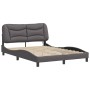 Estructura cama con luces LED cuero sintético gris 140x200 cm de , Camas y somieres - Ref: Foro24-3213937, Precio: 225,25 €, ...