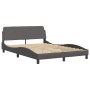 Estructura cama con luces LED cuero sintético gris 140x200 cm de , Camas y somieres - Ref: Foro24-3213937, Precio: 225,25 €, ...