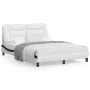 Bed frame with LED black white synthetic leather 140x200 cm by , Beds and slatted bases - Ref: Foro24-3213940, Price: 243,49 ...