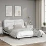 Bed frame with LED black white synthetic leather 140x200 cm by , Beds and slatted bases - Ref: Foro24-3213940, Price: 243,49 ...