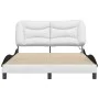 Bed frame with LED black white synthetic leather 140x200 cm by , Beds and slatted bases - Ref: Foro24-3213940, Price: 243,49 ...