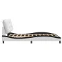 Bed frame with LED black white synthetic leather 140x200 cm by , Beds and slatted bases - Ref: Foro24-3213940, Price: 243,49 ...