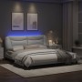 Estructura de cama con luz LED cuero sintético blanco 180x200cm de , Camas y somieres - Ref: Foro24-3213949, Precio: 271,08 €...