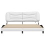 Estructura de cama con luz LED cuero sintético blanco 180x200cm de , Camas y somieres - Ref: Foro24-3213949, Precio: 271,08 €...