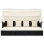 Tumbona cama jardín techo ratán sintético negro de vidaXL, Camas para exteriores - Ref: Foro24-46156, Precio: 390,49 €, Descu...