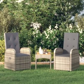 Liegende Gartensessel mit Kissen, 2 Stück, graues PE-Rattan von , Gartenstühle - Ref: Foro24-319539, Preis: 269,33 €, Rabatt: %