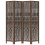 Biombo separador de 4 paneles madera paulownia marrón oscuro de , Divisores de ambientes - Ref: Foro24-358658, Precio: 94,69 ...