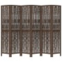 Biombo separador de 6 paneles madera paulownia marrón oscuro de , Divisores de ambientes - Ref: Foro24-358666, Precio: 137,88...