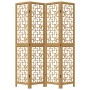 Biombo separador de 4 paneles madera maciza paulownia marrón de , Divisores de ambientes - Ref: Foro24-358867, Precio: 106,65...