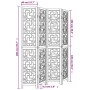 Biombo separador de 4 paneles madera maciza paulownia marrón de , Divisores de ambientes - Ref: Foro24-358867, Precio: 106,65...