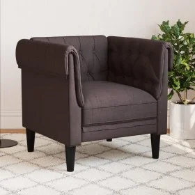 Sillón Chesterfield de tela marrón oscuro de , Sofás - Ref: Foro24-372541, Precio: 162,37 €, Descuento: %