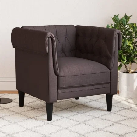 Sillón Chesterfield de tela marrón oscuro de , Sofás - Ref: Foro24-372541, Precio: 162,37 €, Descuento: %