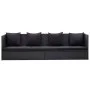 Garden sofa with black synthetic rattan cushions and pillows by vidaXL, Loungers - Ref: Foro24-46087, Price: 290,29 €, Discou...
