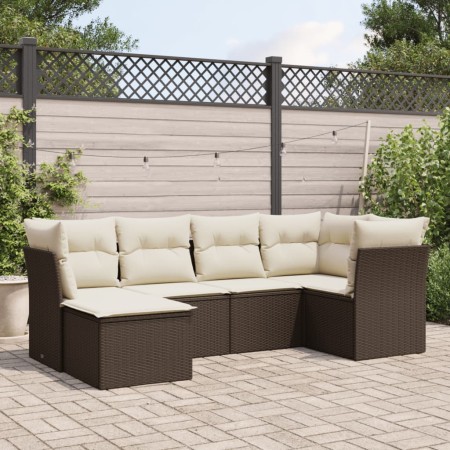 Set sofás de jardín 6 piezas y cojines ratán sintético marrón de , Conjuntos de jardín - Ref: Foro24-3217953, Precio: 371,83 ...