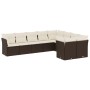Set de sofás de jardín 9 pzas y cojines ratán sintético marrón de , Conjuntos de jardín - Ref: Foro24-3218173, Precio: 562,94...