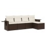 Set comedor de jardín 5 piezas y cojines ratán sintético marrón de , Conjuntos de jardín - Ref: Foro24-3220092, Precio: 302,0...