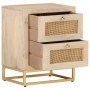 Mesita de noche madera maciza de mango y hierro 40x30x50 cm de , Mesitas de noche - Ref: Foro24-372019, Precio: 153,14 €, Des...