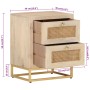 Mesita de noche madera maciza de mango y hierro 40x30x50 cm de , Mesitas de noche - Ref: Foro24-372019, Precio: 153,14 €, Des...